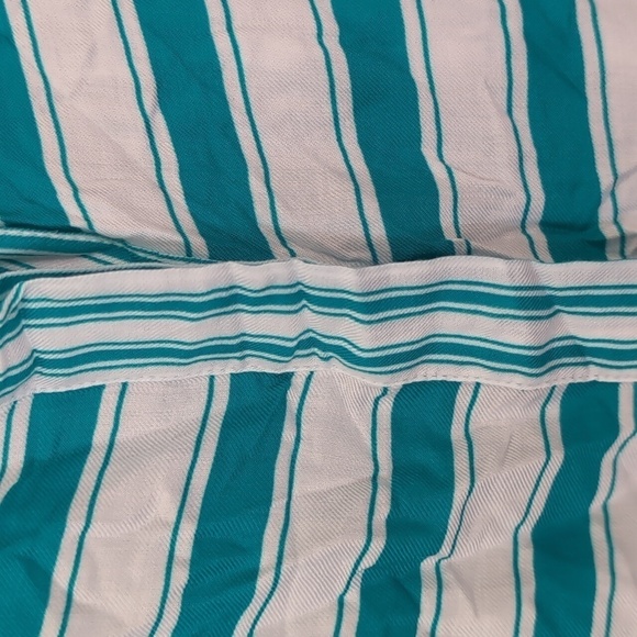 Stylus Turquoise White Striped Sleeveless Button Up Blouse Size Large - Picture 4 of 6